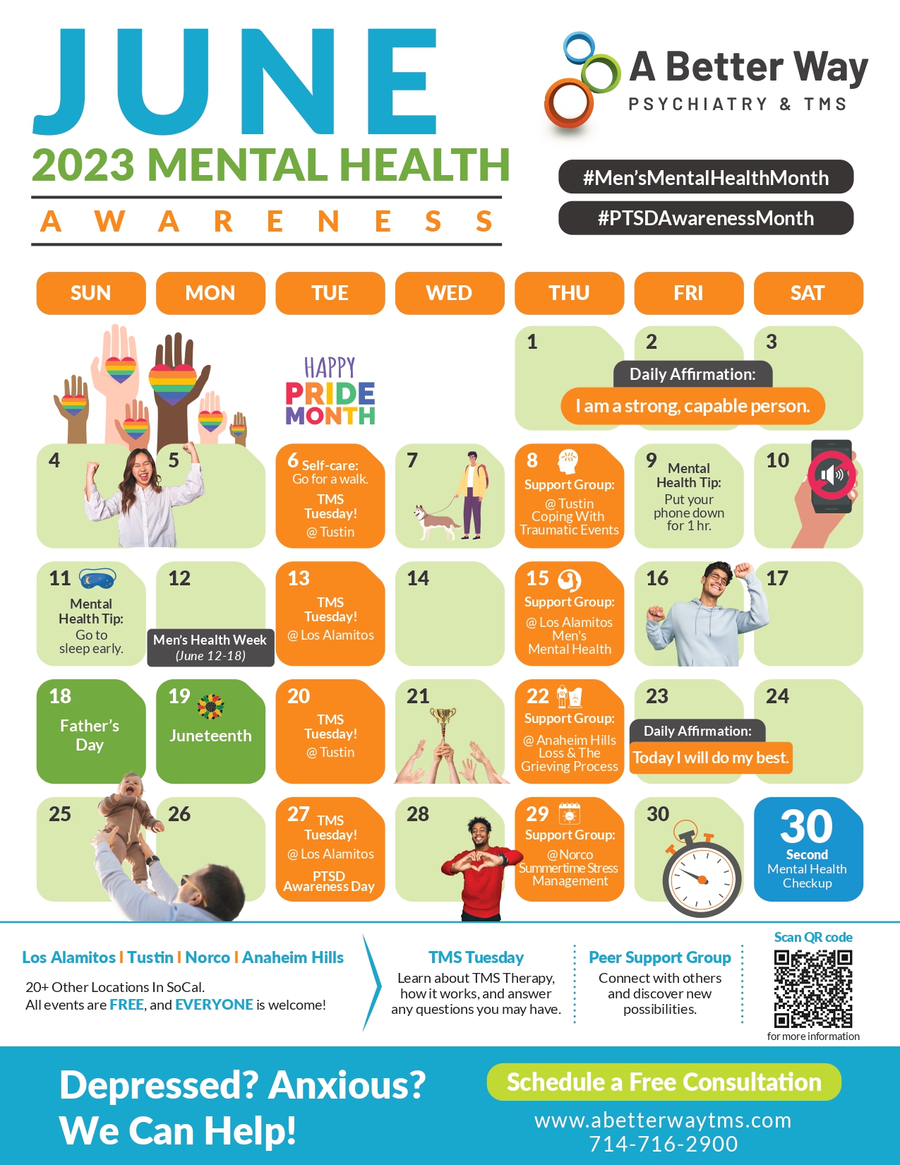 2023 Mental Health Awareness Calendar - A Better Way TMS